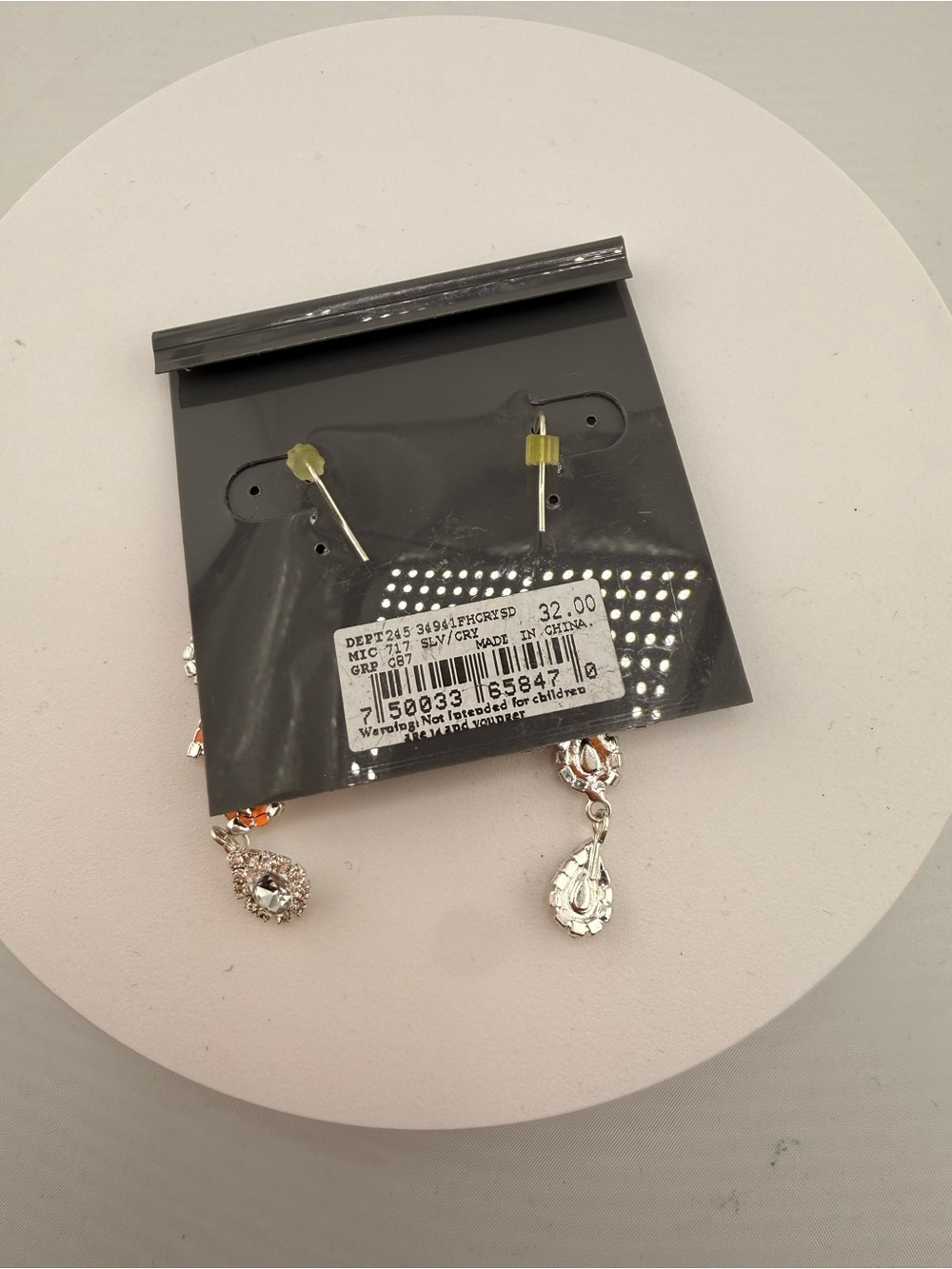 cézanne Silver Crystal Floral Drop Earrings - Silver - Picture 3 of 3